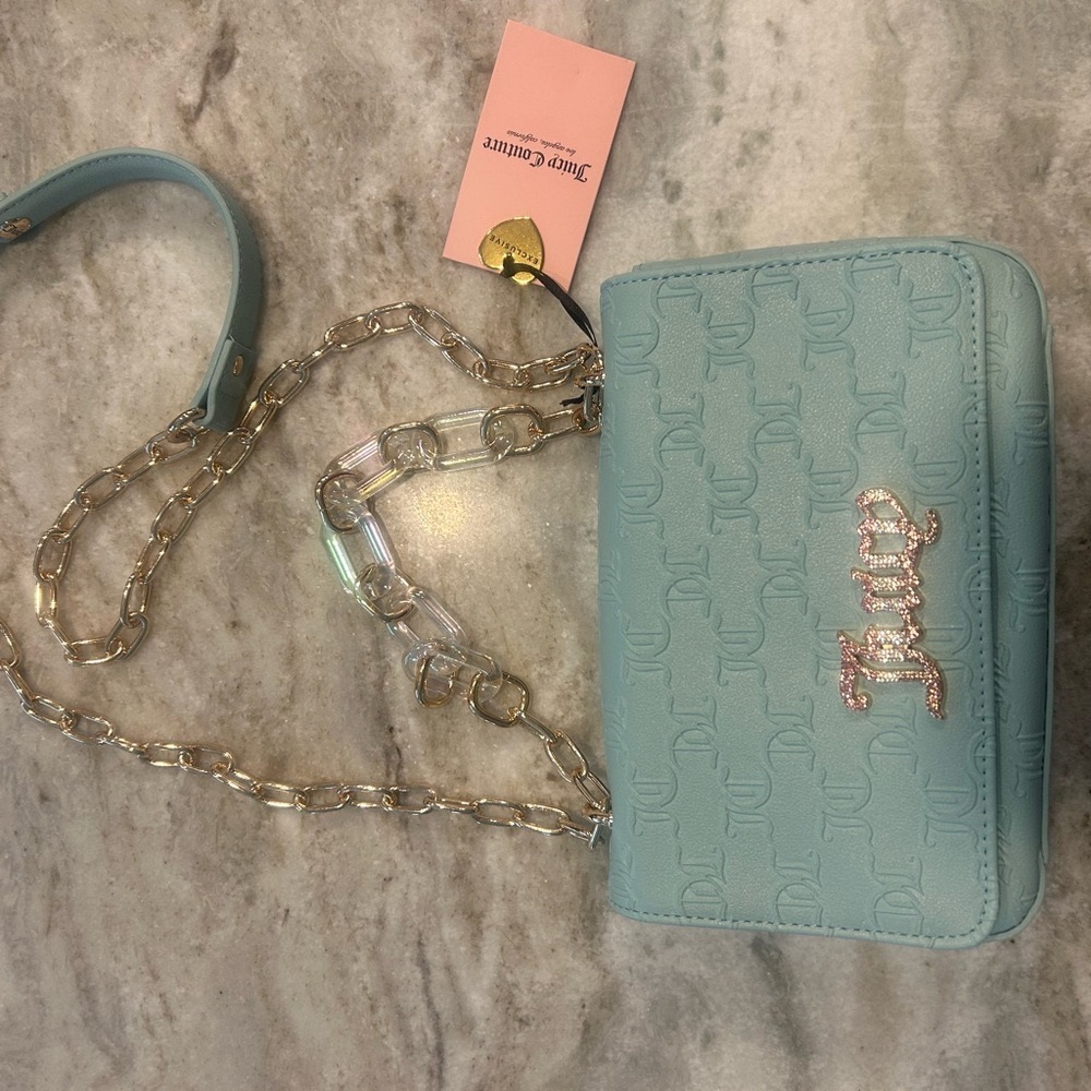 Juicy Couture Mint Green Embossed Shoulder Bag